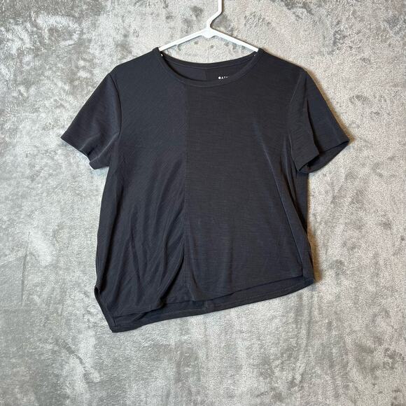 Athleta Size Small Relaxed Plain Short Sleeve Tee Black Women's - Picture 1 of 7